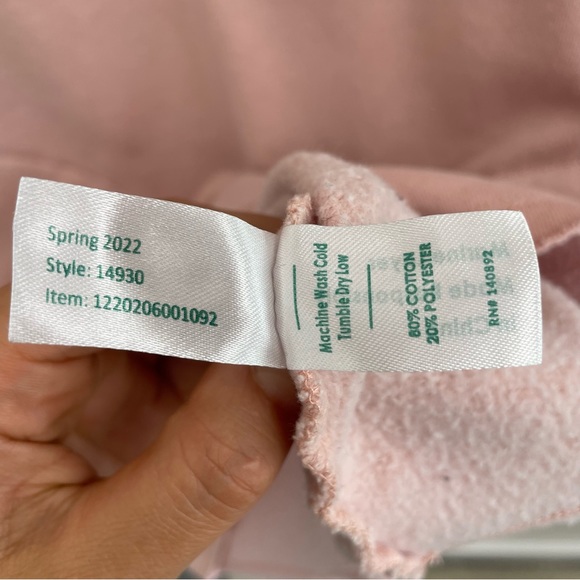 Marine Layer Crew Neck Jersey Knit 3/4 Sleeve Sweatshirt Dress Seashell Pink XS - Picture 7 of 8